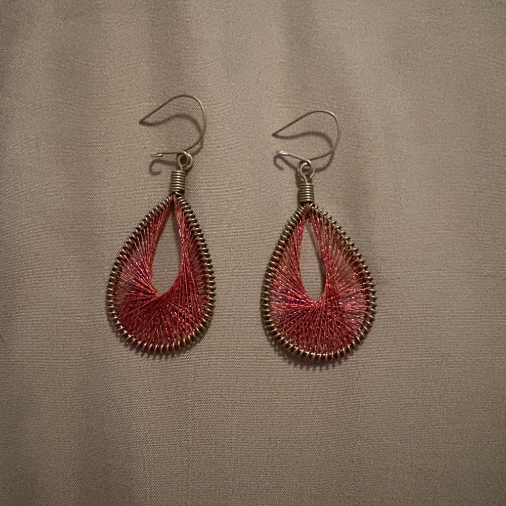 Elegant Pink Teardrop Earrings